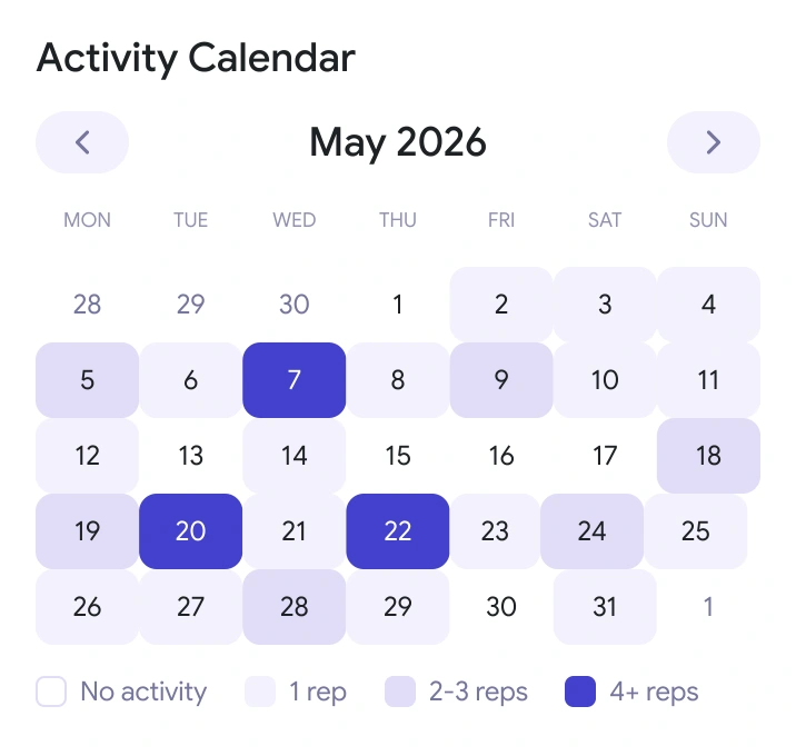 66 DONE app — calendar